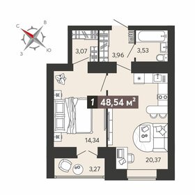 51,6 м², 1-комнатная квартира 4 447 170 ₽ - изображение 30