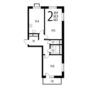 64,1 м², 2-комнатная квартира 14 422 500 ₽ - изображение 8