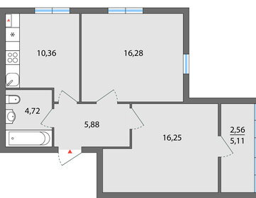 Квартира 56,1 м², 2-комнатная - изображение 1