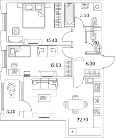 67,2 м², 2-комнатная квартира 15 459 409 ₽ - изображение 26