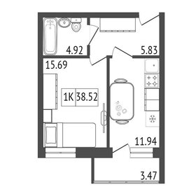 Квартира 38,5 м², 1-комнатная - изображение 2