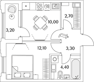 34,3 м², 1-комнатная квартира 7 987 468 ₽ - изображение 70