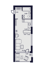 Квартира 31,8 м², 1-комнатные - изображение 1