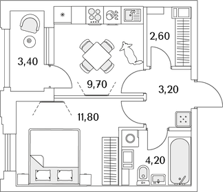 33 м², 2-комнатная квартира 8 495 000 ₽ - изображение 52