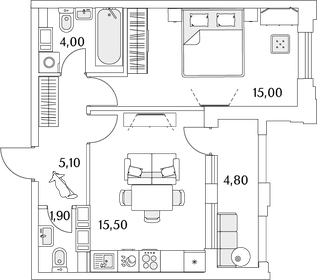 42,3 м², 1-комнатная квартира 10 000 000 ₽ - изображение 137
