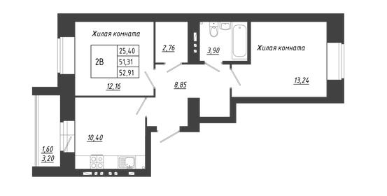 58 м², 2-комнатная квартира 5 350 000 ₽ - изображение 63