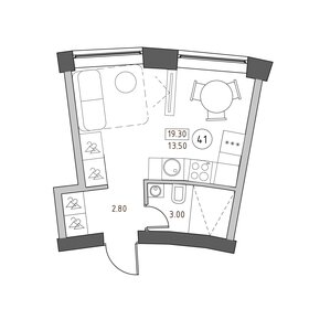Квартира 19,3 м², студия - изображение 1