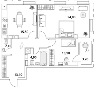 72,1 м², 2-комнатная квартира 14 736 908 ₽ - изображение 18