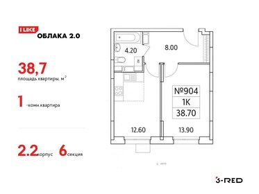 38,1 м², 1-комнатная квартира 8 500 000 ₽ - изображение 6