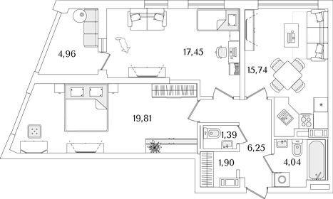 76,2 м², 2-комнатная квартира 18 956 880 ₽ - изображение 25