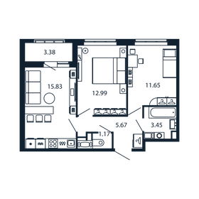 50 м², 2-комнатная квартира 13 803 888 ₽ - изображение 53