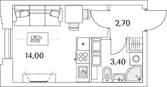 21,1 м², квартира-студия 4 219 000 ₽ - изображение 133