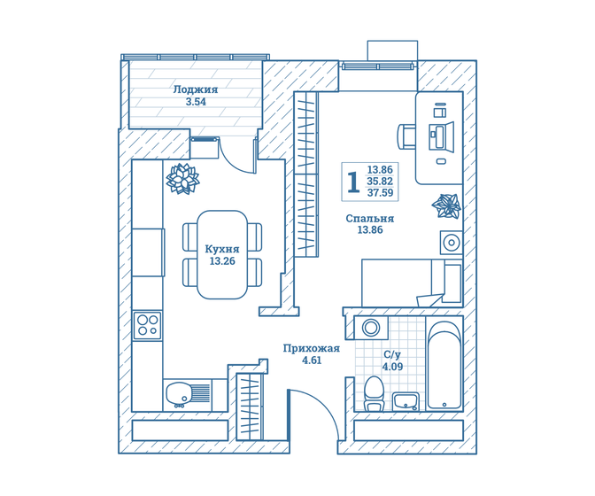 37,6 м², 1-комнатная квартира 4 492 005 ₽ - изображение 15