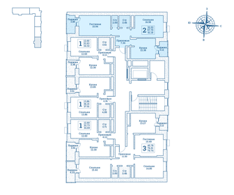 Квартира 61,2 м², 2-комнатная - изображение 2