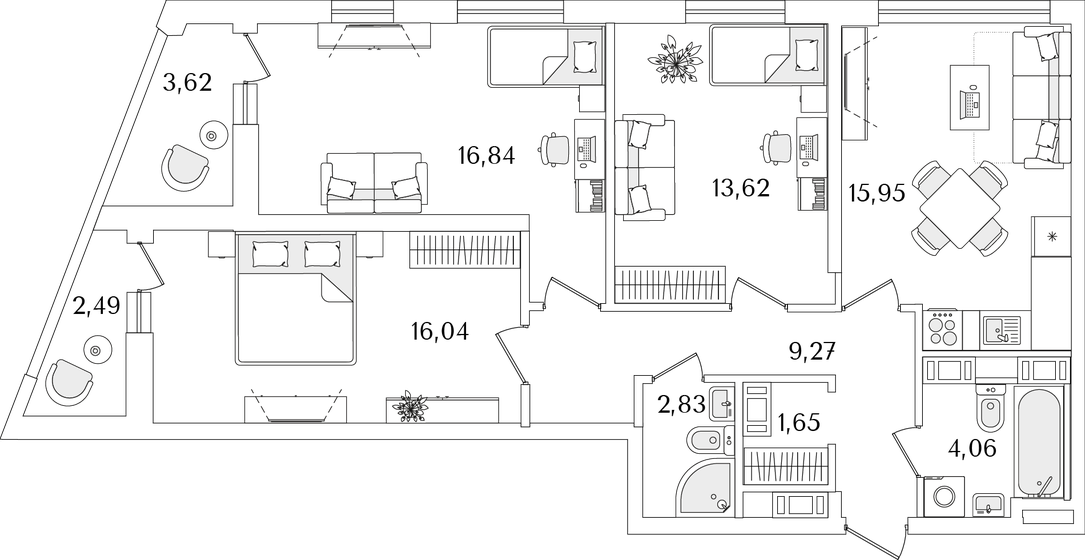 83,3 м², 3-комнатная квартира 20 980 106 ₽ - изображение 1