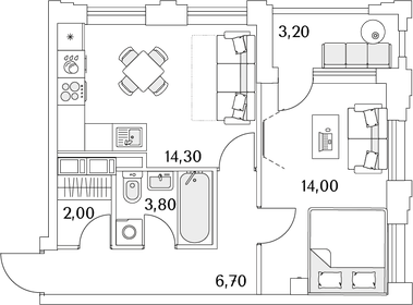 43 м², 1-комнатная квартира 9 190 000 ₽ - изображение 141