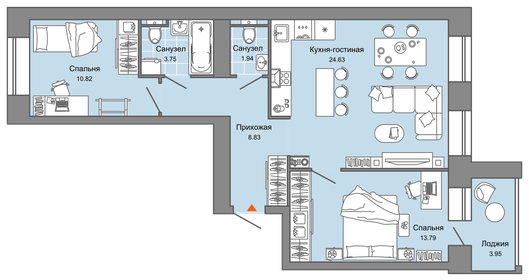 61 м², 3-комнатная квартира 5 900 000 ₽ - изображение 8