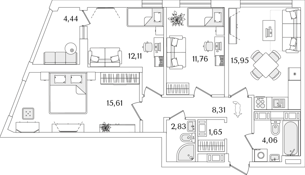 74,5 м², 3-комнатная квартира 19 365 688 ₽ - изображение 1