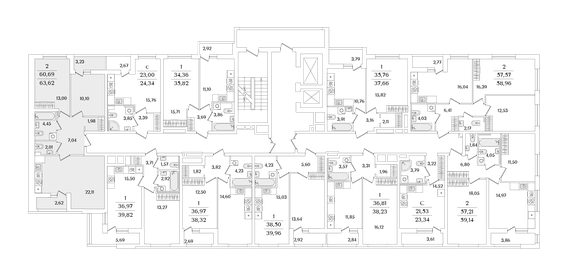 Квартира 63,6 м², 2-комнатная - изображение 2