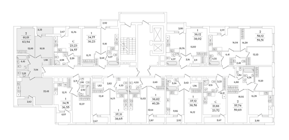 62,3 м², 2-комнатная квартира 8 350 000 ₽ - изображение 55