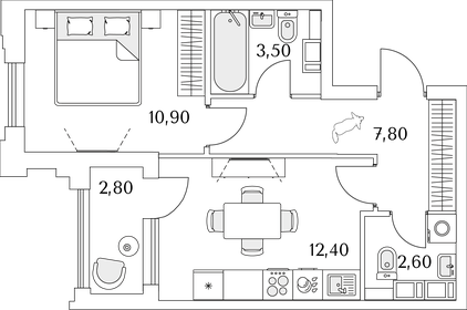 38,6 м², 1-комнатная квартира 9 454 430 ₽ - изображение 14