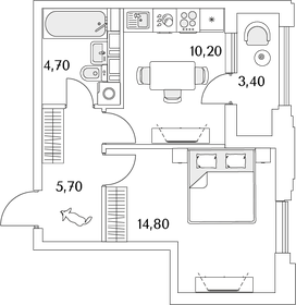 39,2 м², 1-комнатная квартира 7 530 904 ₽ - изображение 119
