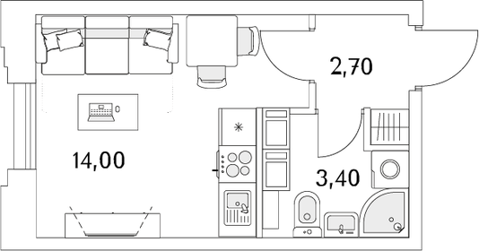 21,1 м², квартира-студия 4 219 000 ₽ - изображение 146