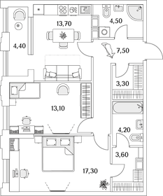 70,3 м², 2-комнатная квартира 14 507 504 ₽ - изображение 28
