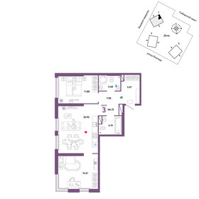 95 м², 3-комнатная квартира 8 200 000 ₽ - изображение 54