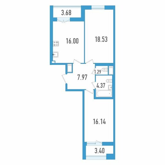 67,8 м², 2-комнатная квартира 19 537 920 ₽ - изображение 10