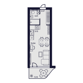 Квартира 32,3 м², 1-комнатные - изображение 1