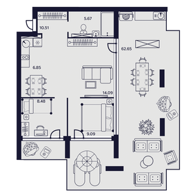 Квартира 117,3 м², 3-комнатные - изображение 1