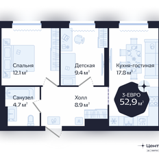 Квартира 52,9 м², 2-комнатная - изображение 4