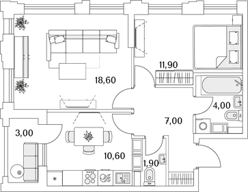 55,5 м², 2-комнатная квартира 12 216 957 ₽ - изображение 14