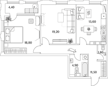 74 м², 2-комнатная квартира 15 006 228 ₽ - изображение 26