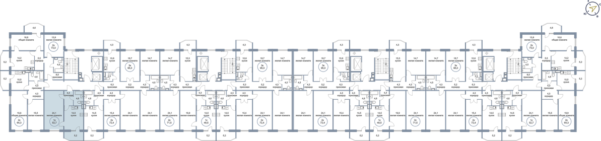 52,7 м², 1-комнатная квартира 6 690 000 ₽ - изображение 34