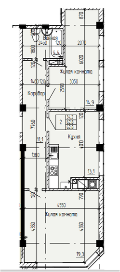 62,8 м², 2-комнатная квартира 4 850 000 ₽ - изображение 51