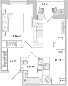 Квартира 41,5 м², 1-комнатная - изображение 1