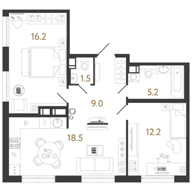 63,3 м², 2-комнатная квартира 17 734 476 ₽ - изображение 76