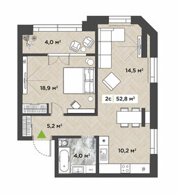 Квартира 57,7 м², 2-комнатная - изображение 1