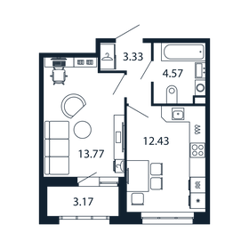 38,3 м², 1-комнатная квартира 6 970 000 ₽ - изображение 127