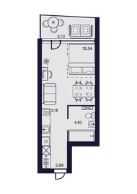 Квартира 33,4 м², 1-комнатные - изображение 1