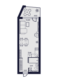 Квартира 31,4 м², 1-комнатные - изображение 1