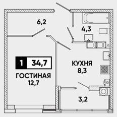 Квартира 35 м², 1-комнатная - изображение 4