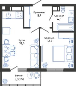 43,2 м², 1-комнатная квартира 6 200 000 ₽ - изображение 29