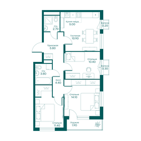 72,2 м², 4-комнатная квартира 13 125 960 ₽ - изображение 74