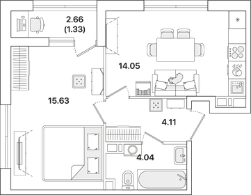 42,5 м², 2-комнатная квартира 8 100 000 ₽ - изображение 75