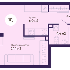 Квартира 39,1 м², 1-комнатная - изображение 2