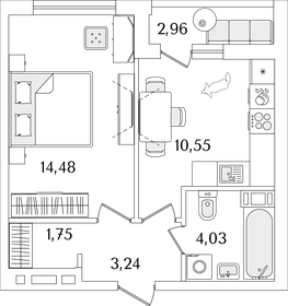 35,5 м², 1-комнатная квартира 9 438 616 ₽ - изображение 65