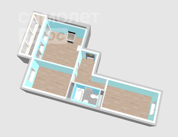 Квартира 55,7 м², 3-комнатная - изображение 3